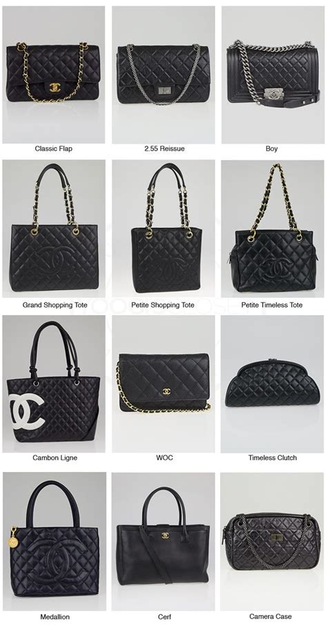 chanel type bags|list of chanel handbag styles.